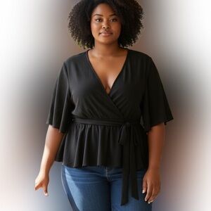 Source Unknown Chic Black Tie Blouse